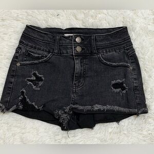 Nature Denim Black Distressed Jean Shorts Women’s Small Raw Hem